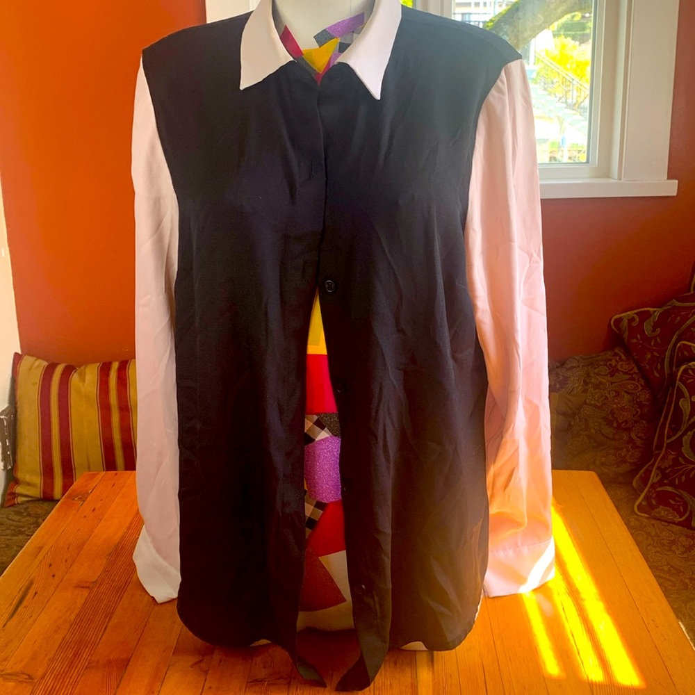 Jones, New York camisole/button up collared.